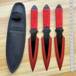 Trainingsset werpmessen YF122 – 3-delig, Rood accent
