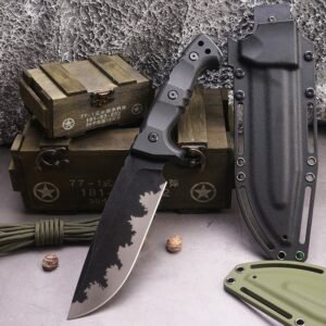 Survival mes – Recht mes hoge hardheid Zwart-1