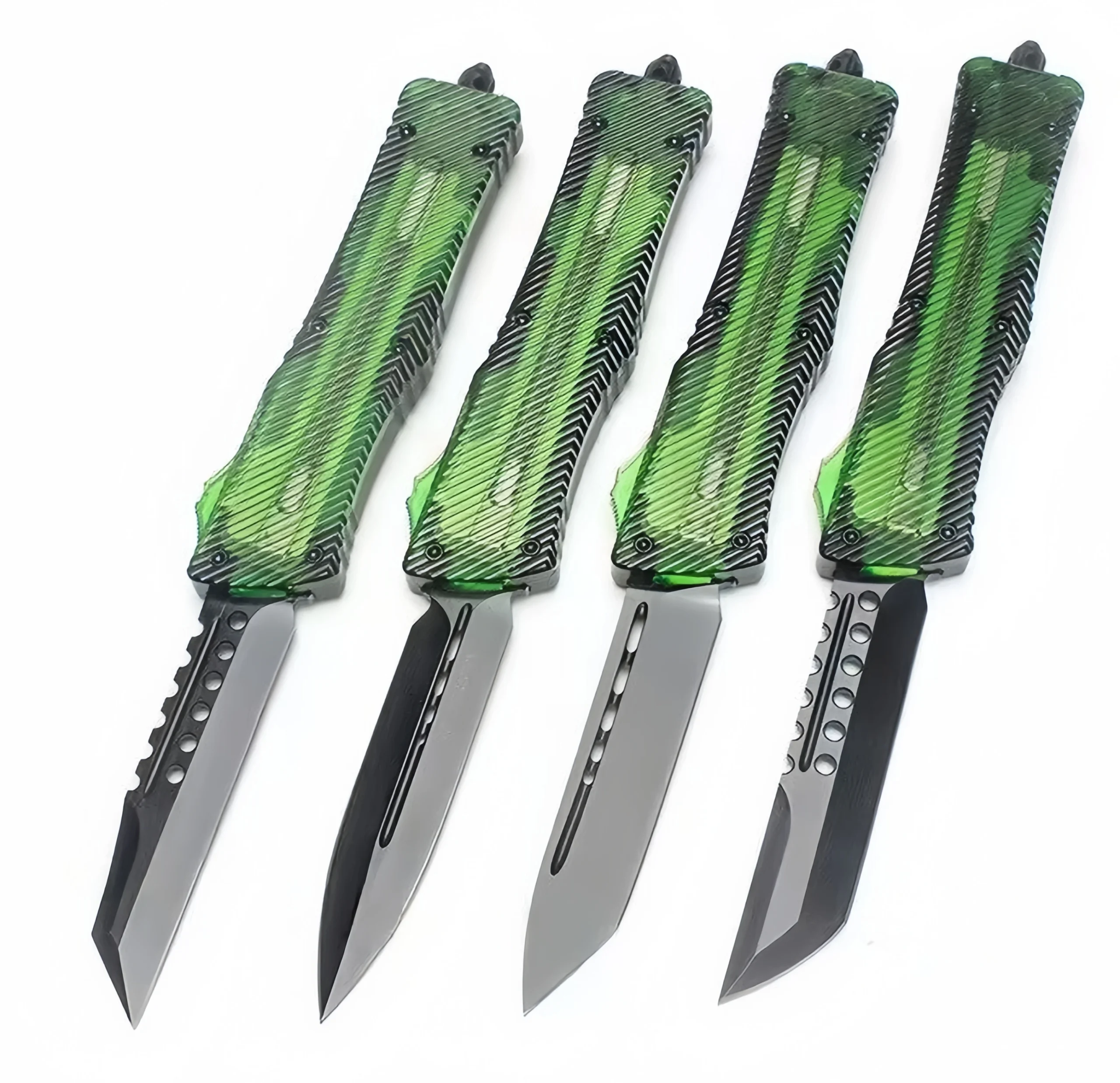 switchblade mes OTF met transparant amberkleurig handvat switchblade mes OTF met transparant amberkleurig handvat