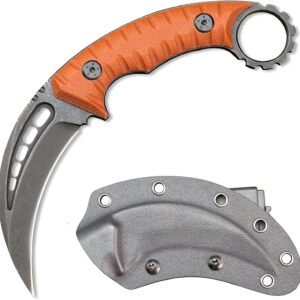 Karambit – Vast Lemmet D2 Staal met G10 Handvat en Beschermhoes