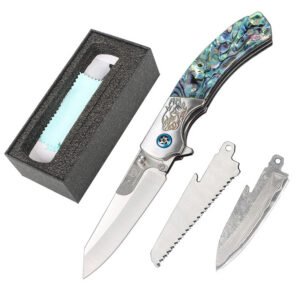 Survival mes – Afneembaar Damascus vouwmes