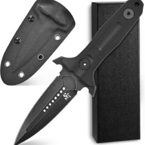Survival mes – Stonewashed staal met G10 handvat