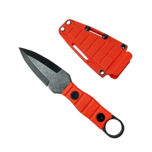 Jachtmes – Klein recht mes stonewash oranje handvat