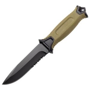 Jachtmes – Halfgekarteld outdoor mes groen