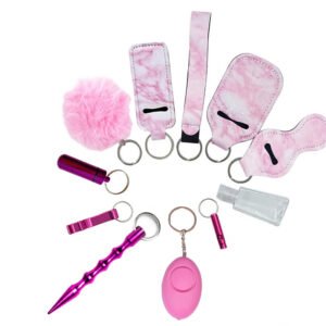 Sleutelhanger – 11-delig aluminium roze