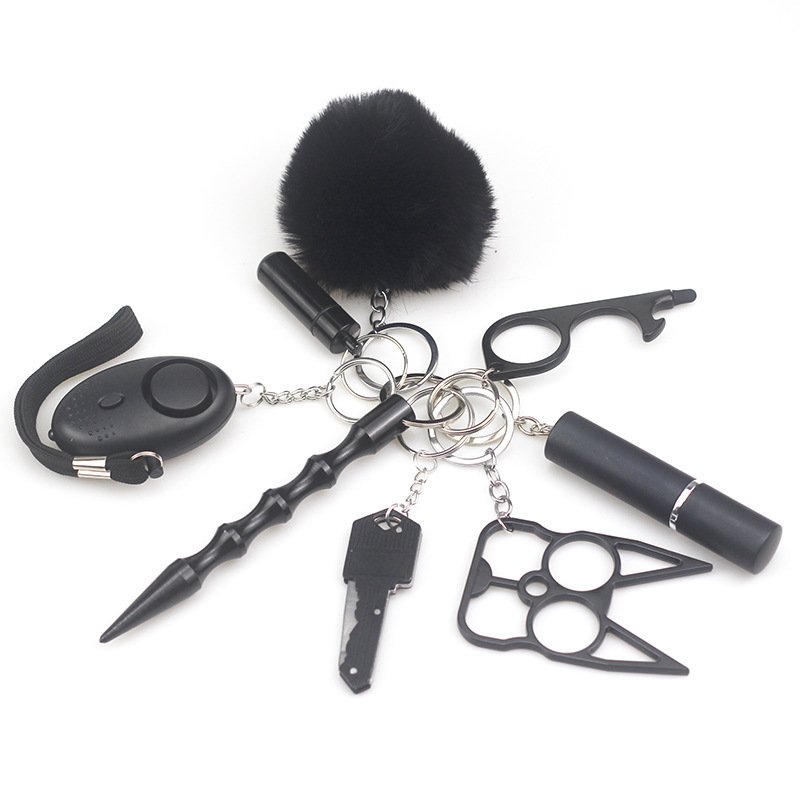 Sleutelhanger – 8-delig multifunctioneel zwart Sleutelhanger – 8-delig multifunctioneel zwart