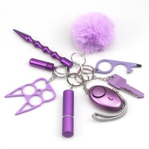 Sleutelhanger – 8-delig multifunctioneel paars