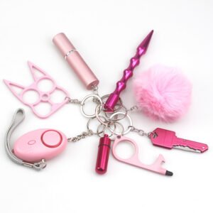 Sleutelhanger – 8-delig multifunctioneel roze