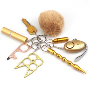 Sleutelhanger – 8-delig multifunctioneel goud
