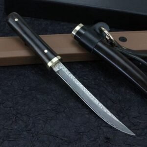 Damascus mes – Recht Outdoor Mes Hoge Hardheid