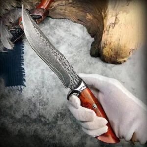 Damascus mes – Handgemaakt Gesmeed Mes met Patroon