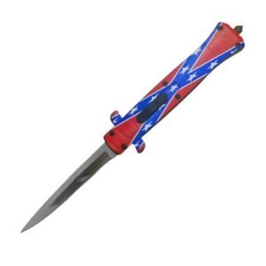 Stiletto mes – 9 inch OTF Switchblade met Vlagontwerp